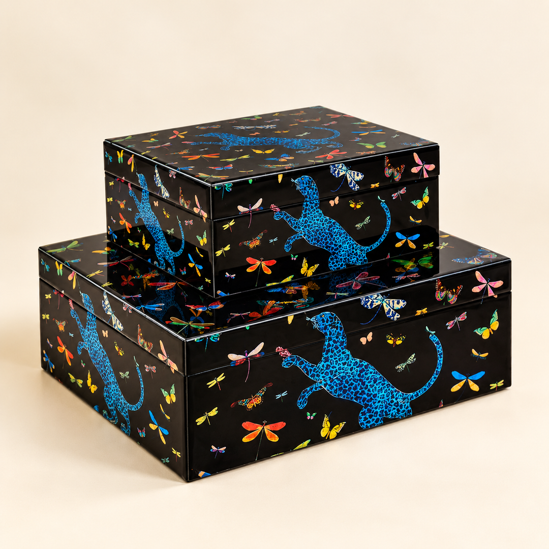 Glass Box Chasing Butterflies – Set of 2