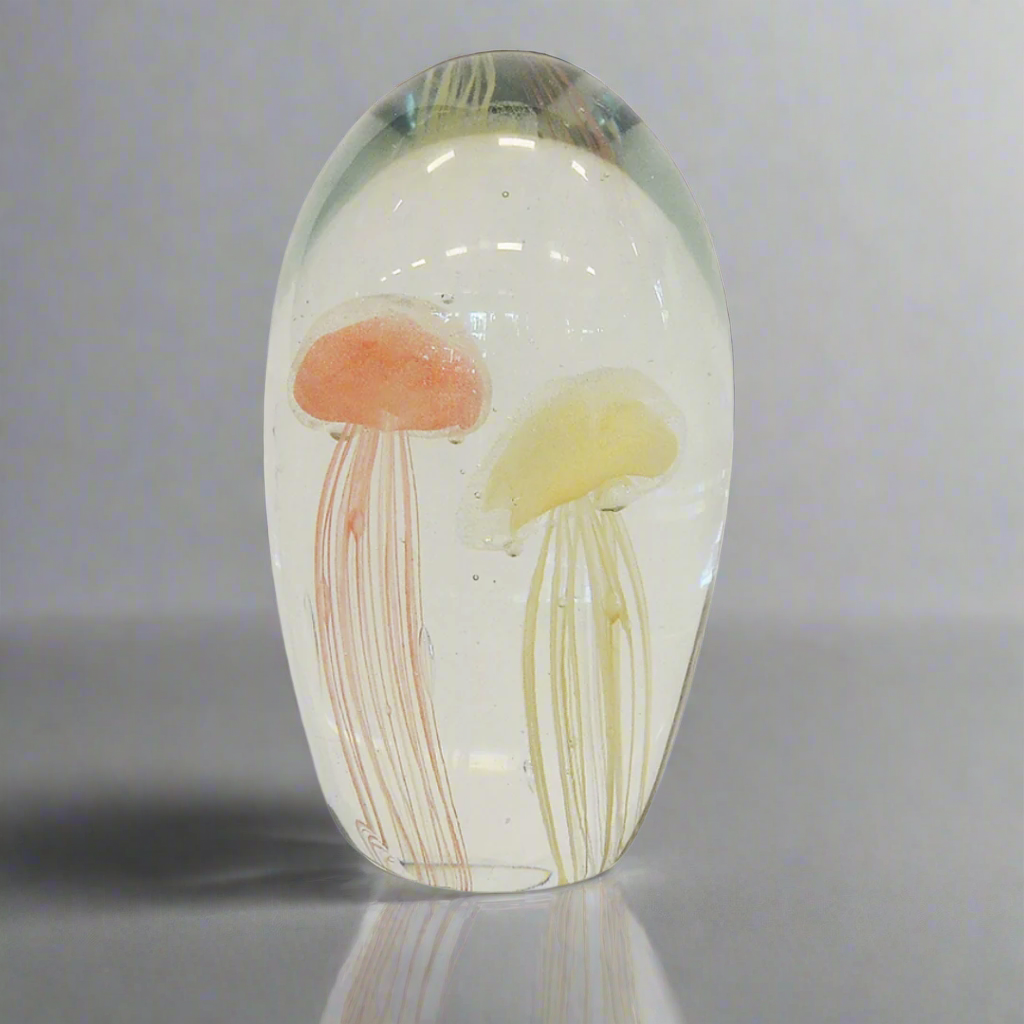 Paperweight jellyfish 16cm peach white