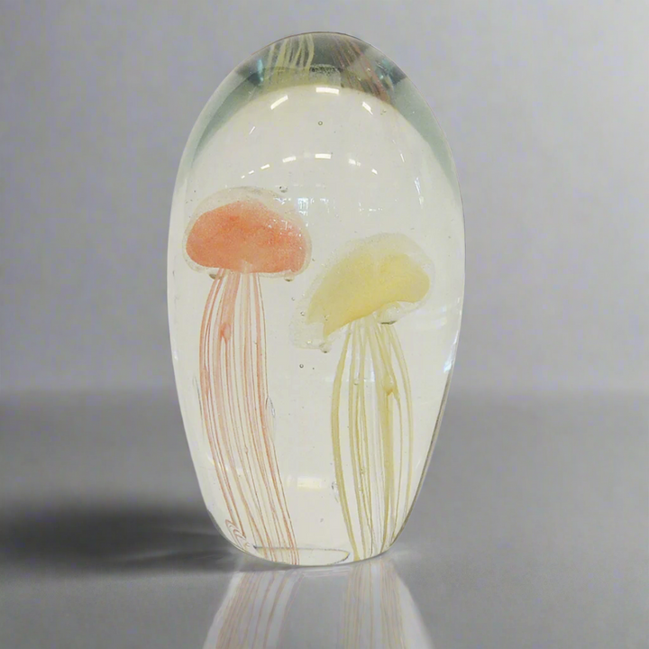 Paperweight jellyfish 16cm peach white