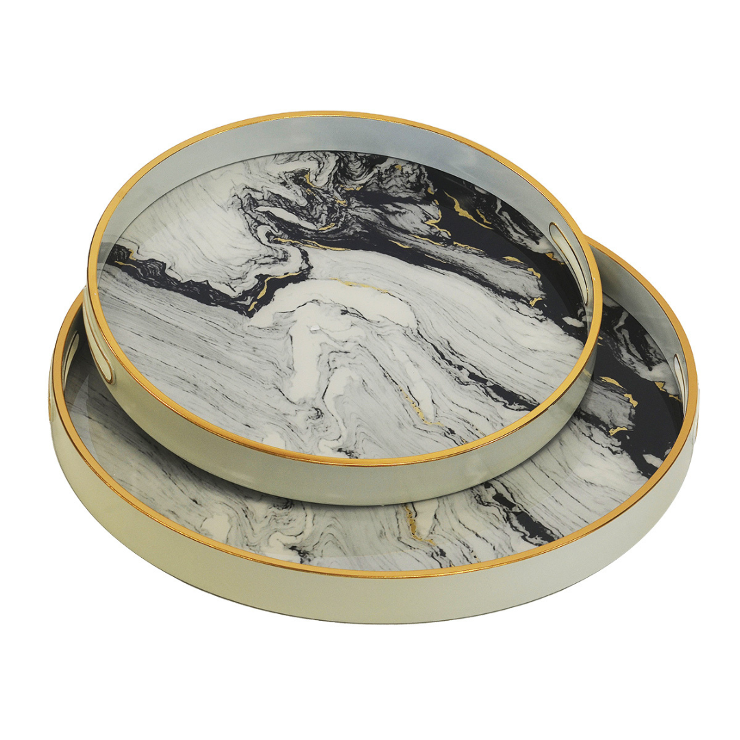 Glass Tray Set - Round White Ink (2-Piece)
Elevate your entertaining style with the exquisite Round White Ink Glass Tray Set, expertly crafted for elegance and sophistication.
Design Features:
Set of 2 round glass trays with white ink finish
Sizes:
Large: 45cm x 45cm x 4cm
Small: 35cm x 35cm x 4cm
Sleek and modern design
High-quality glass construction for durability
Material: Premium glass with white ink finish
Brand: Unique Boys
Vendor: Unique Boys
Delivery: Estimated 5-7 working days
