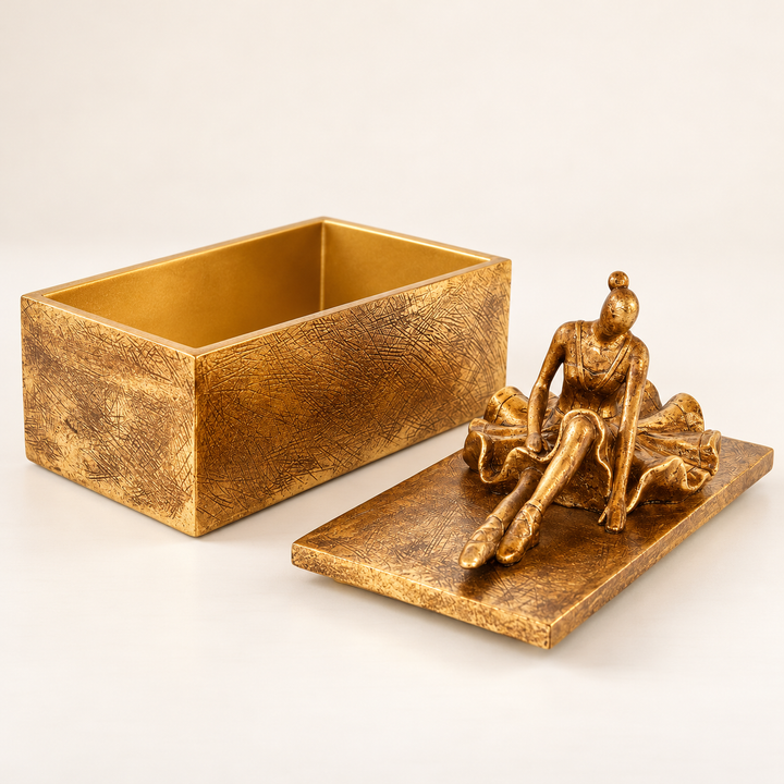 Gold Box with Ballerina on Lid
