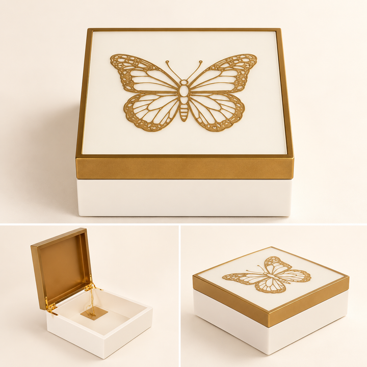 Gold Butterfly Box