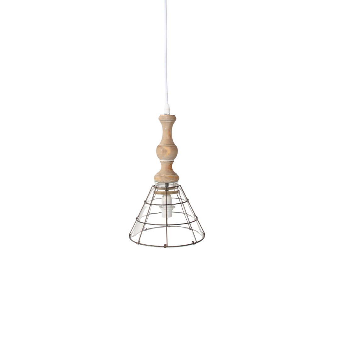 Hanging Glass Shade Wood Fitting
Sleek &amp; Contemporary Lighting
Elevate your space with our stunning Hanging Glass Shade Wood Fitting. This sleek and modern lighting option features a glass shade that provides soft, diffused light, while the wooden fitting adds a touch of warmth to your décor.