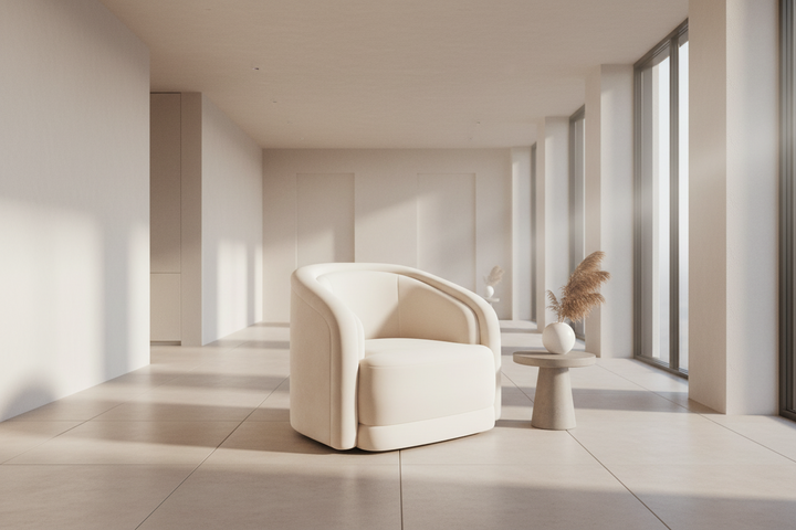 Haven Light Cream  Single Tub Seater Chair 74X90X80cm