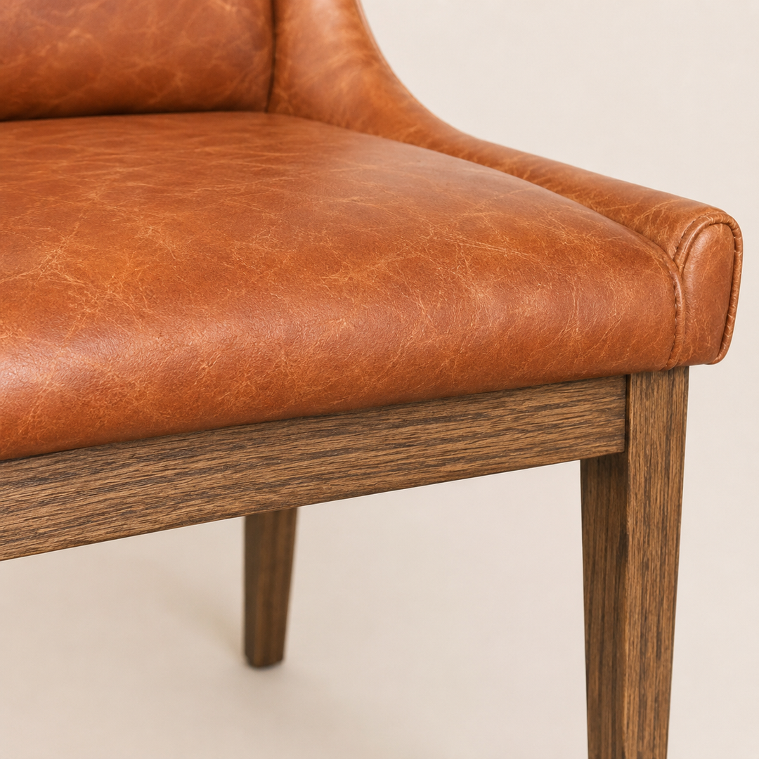 Nasira Chair Oak in Full Grain Leather colour Harness