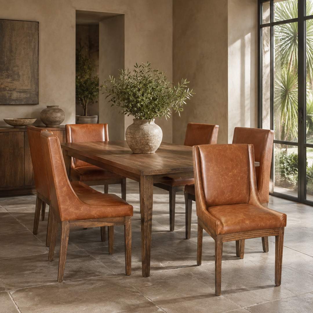Nasira Chair Oak in Full Grain Leather colour Harness
