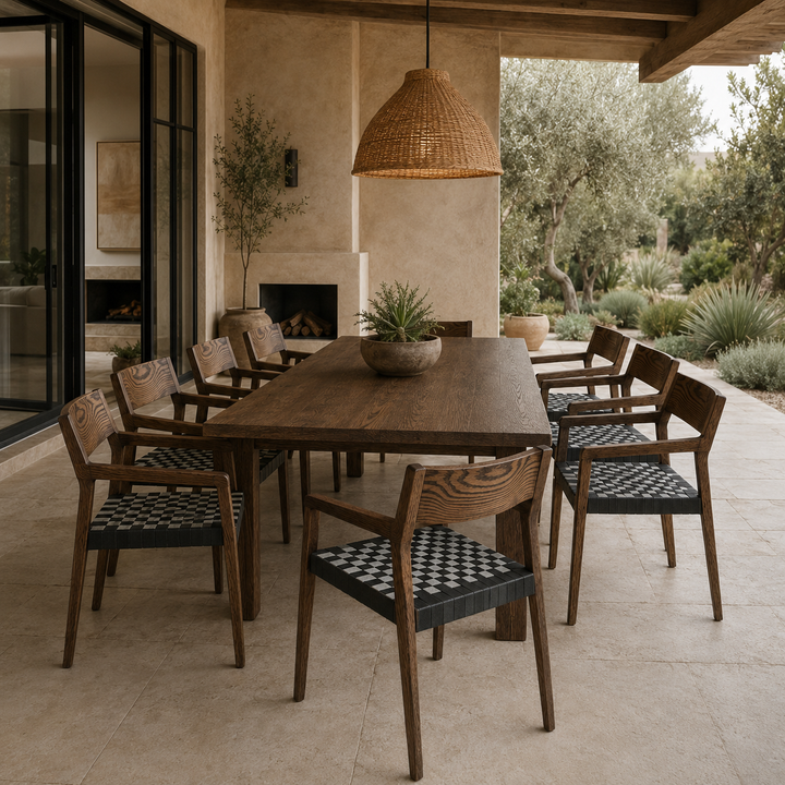 Ronaldo chair With UV Straps in Red Oak