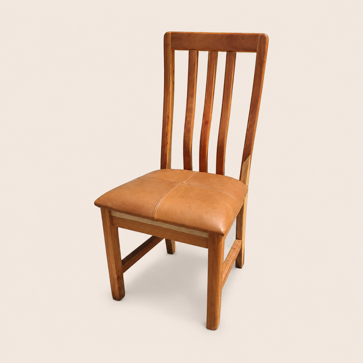 York Kiaat classic chair upholstered in whiskey leather