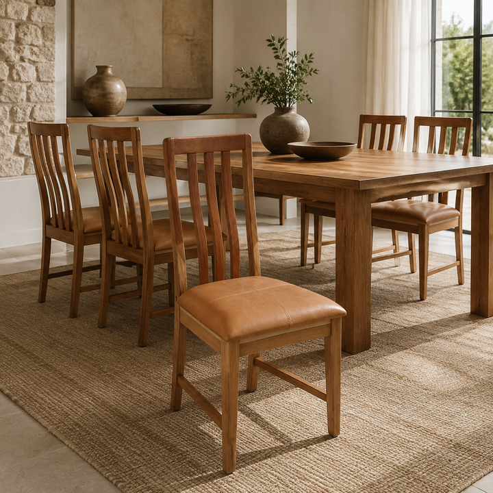 York Kiaat Classic Chair in Whiskey Leather