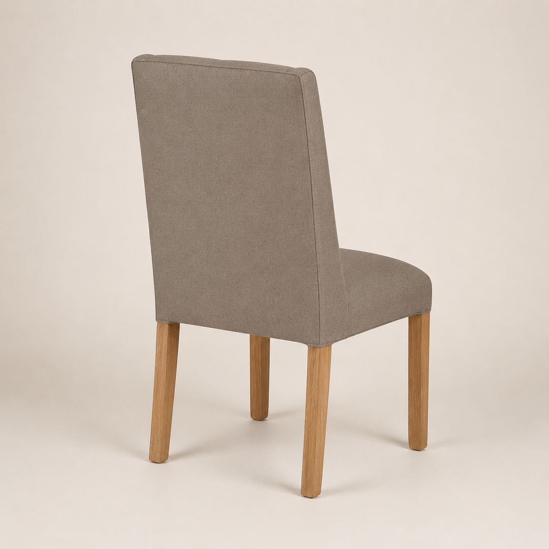 Windsor Deep Button Oak Upholstered Chair