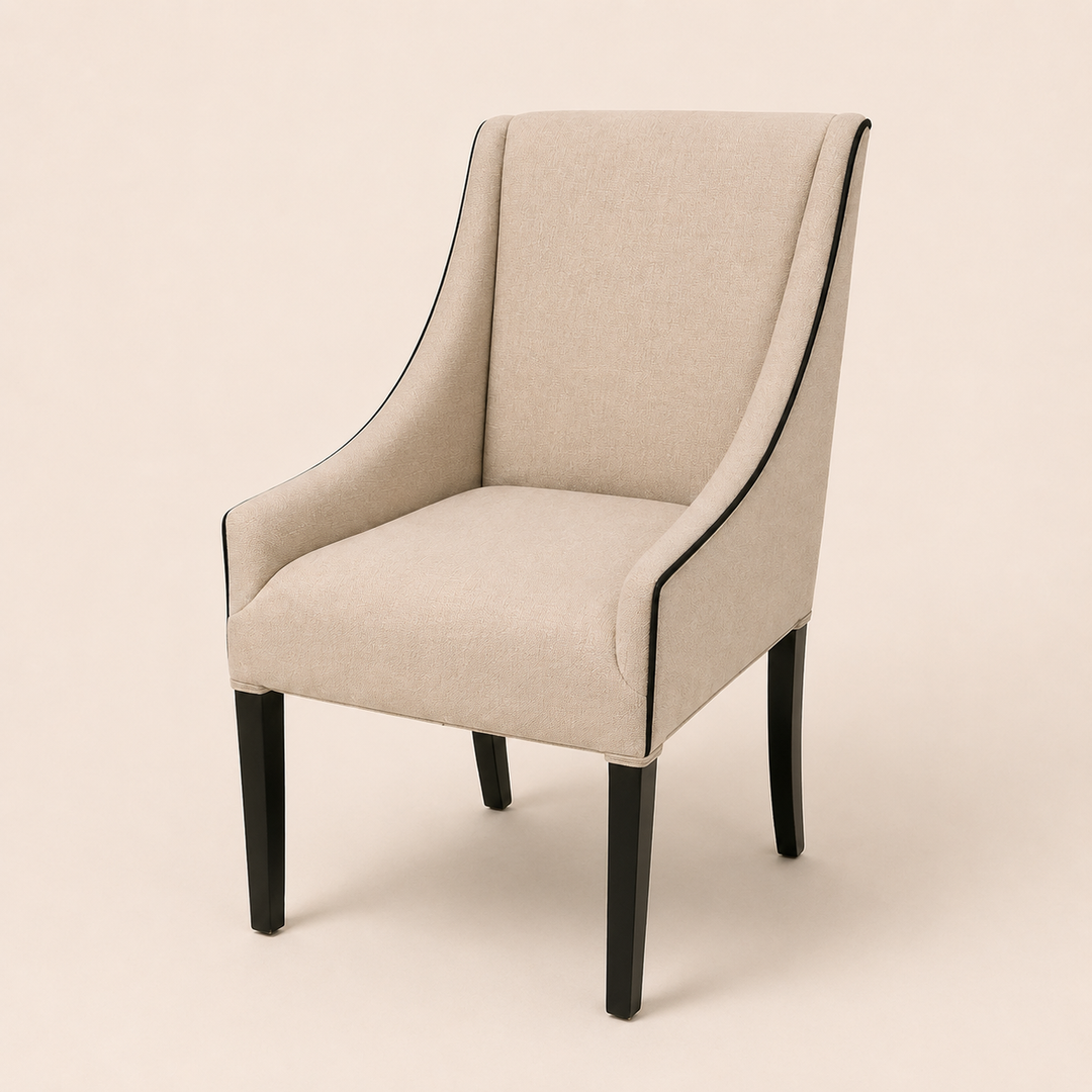 Julian handcrafted solid-wood dining chair with upholstered seat