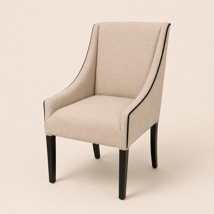 Julian handcrafted solid-wood dining chair with upholstered seat