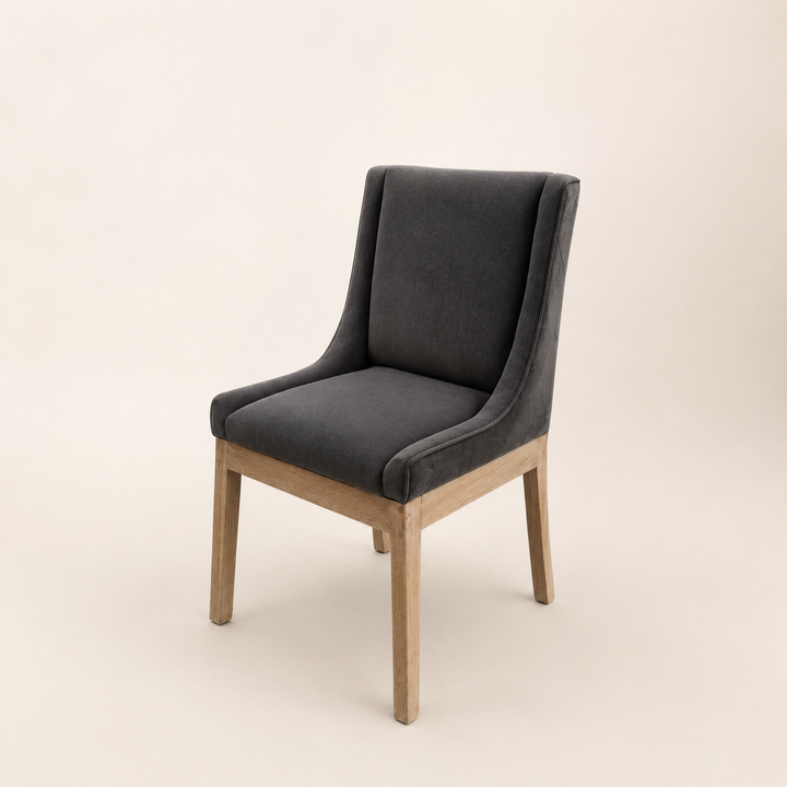 Nasira solid Oak dining chair finished in Rubio Monocoat Cotton White