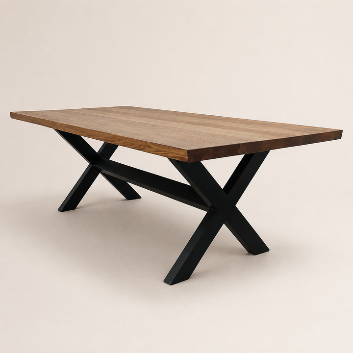 Florida Oak Dining Table with Black Wooden Legs