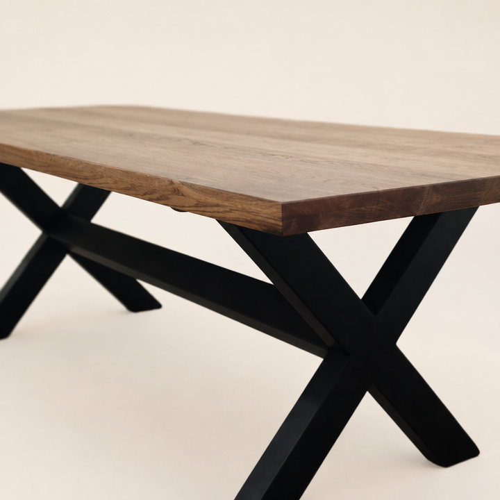 Florida Oak Dining Table with Black Wooden Legs