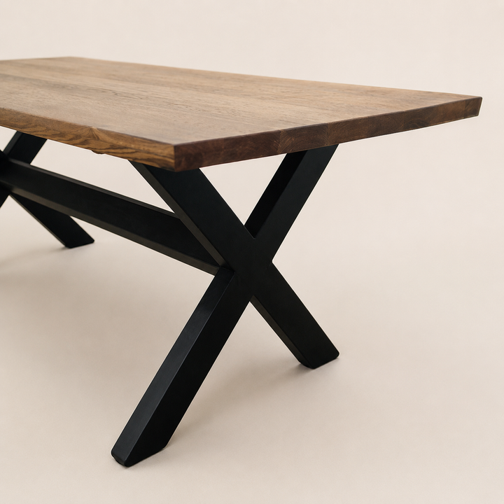 Florida Oak Dining Table with Black Wooden Legs