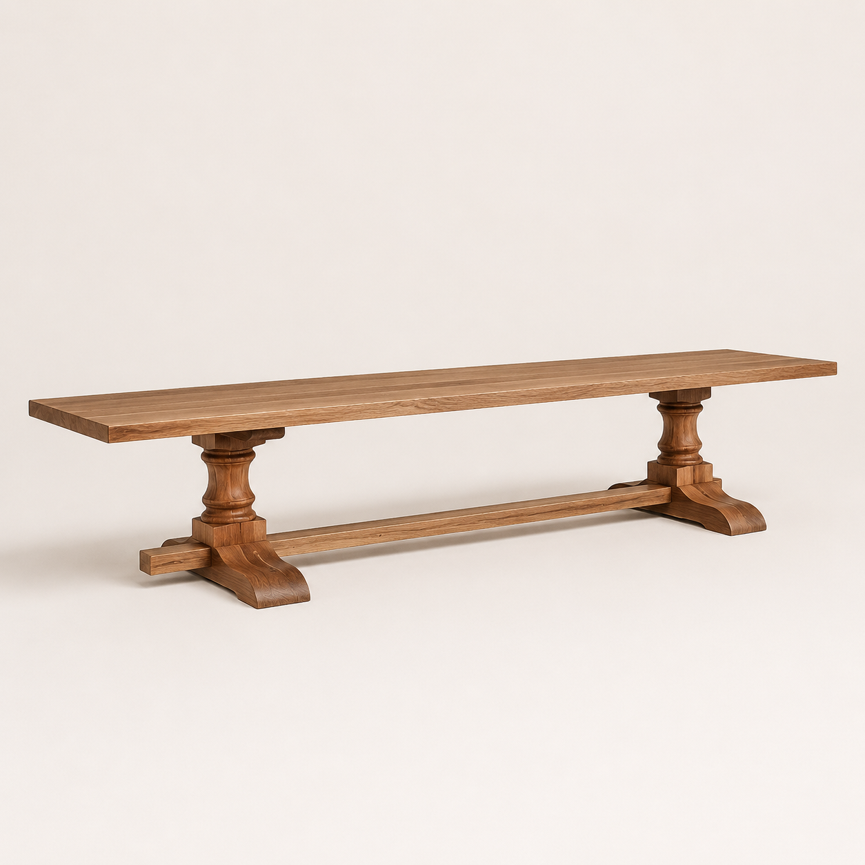 Kiaat centre turned-leg dining table handcrafted in South Africa