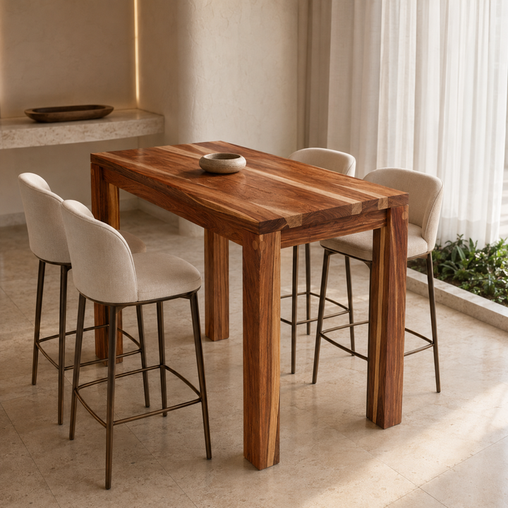 Kiaat Square Leg Bar table Unique Boys
Bespoke Kiaat square-leg bar table handcrafted in South Africa by Unique Boys