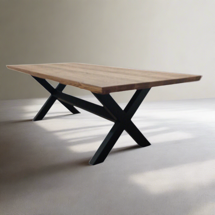 Florida Oak table with black wooden leg