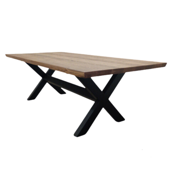 Florida Oak table with black wooden leg