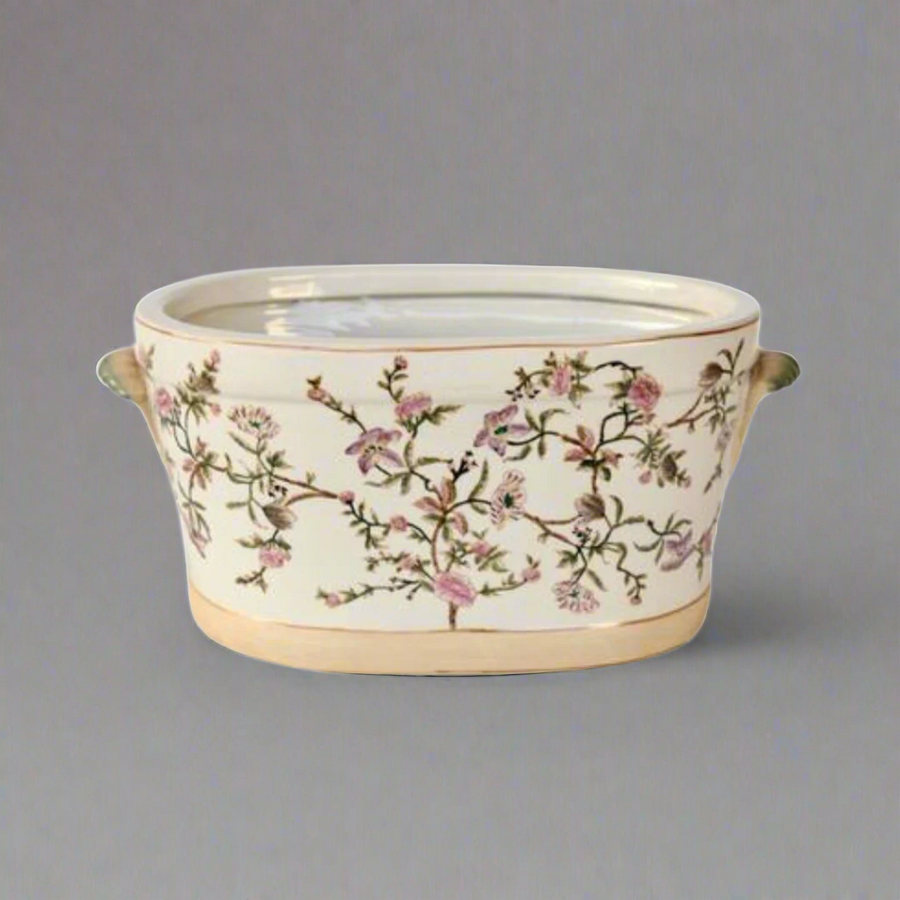 Large Pink Floral FootBath &amp; Planter
Indulge in dual-purpose luxury with our stunning Large Pink Floral Foot Bath &amp; Planter! This exquisite ceramic piece seamlessly transitions from a relaxing foot soak to a stylish planter, elevating any space with its elegant design.Unique Boys.