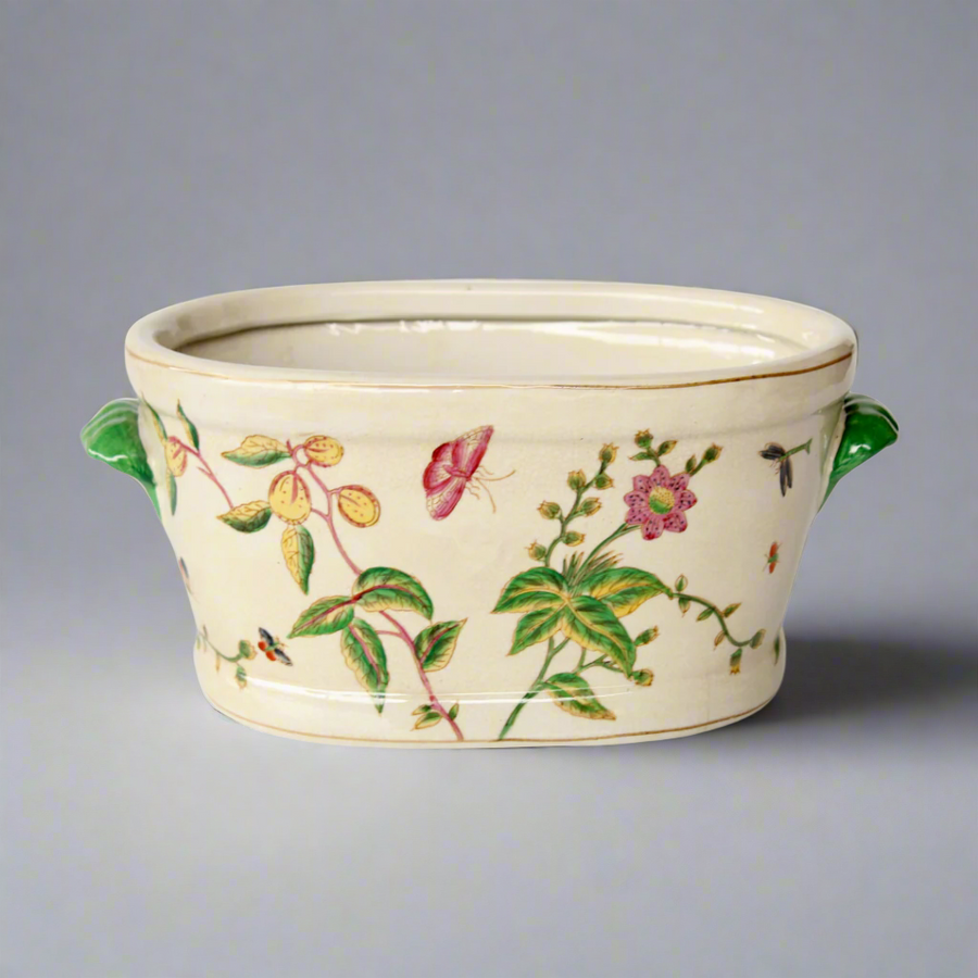 Large pink flower & butterfly foot bath   This beautiful pink flower & butterfly foot bath is perfect for pampering your feet! Its generous size (22x45x28cm) provides enough room for a thorough and luxurious foot soak. The decorative plant pot design adds a stylish touch to your bathroom that is sure to please.  Unique Interiors, a place where you can find trendy decor that stays forever in style for any style.  Unique Interiors.  Delivery  5 to 7 working days