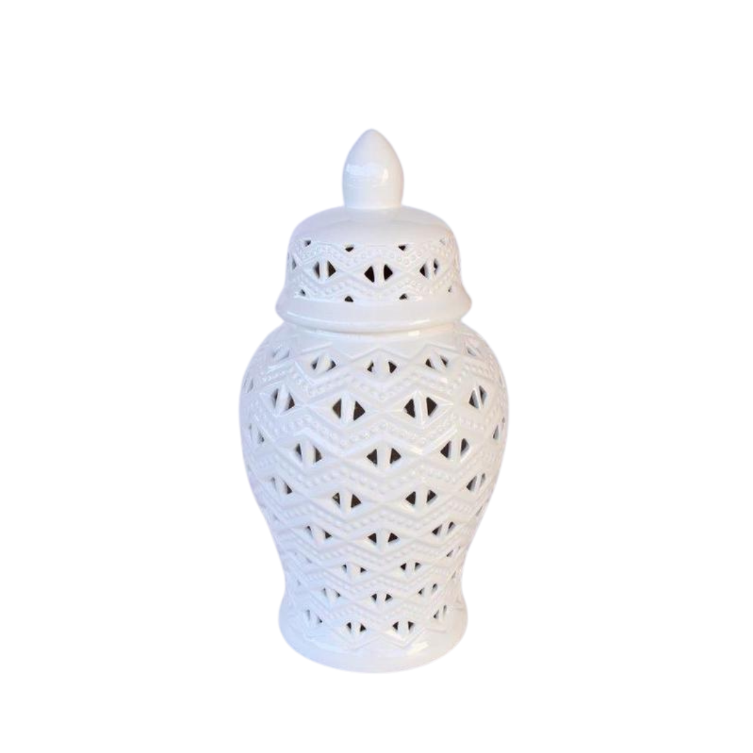 Majestic Large White Cut-Out Ginger Jar
Elevate your home decor with our stunning Large White Cut-Out Ginger Jar, measuring 47x23cm. This exquisite piece combines classic elegance with intricate cut-out designs, creating a beautiful visual effect that adds sophistication to any room.
Dual-Purpose Design
Not only is this jar a stunning decorative piece, but it's also functional. Use it to store small items like candies, cookies, or trinkets, or showcase it Unique boys 