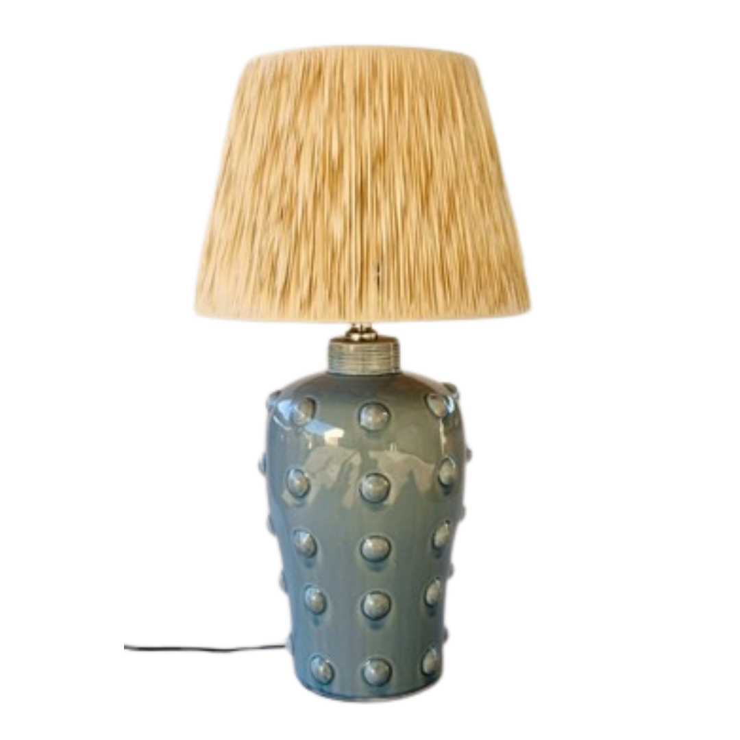 Light Blue Lamp Base Rafia Shade 71X38cm
Add a touch of coastal charm to your space with our stunning Light Blue Lamp Base paired with a natural Rafia Shade. This unique lamp features a soothing light blue base paired with a woven rafia shade, creating a natural and earthy ambiance perfect for relaxing or entertaining. Measuring 71cm in height and 38cm in width, this lamp is perfectly sized for living rooms, bedrooms, or offices. Unique Boys.