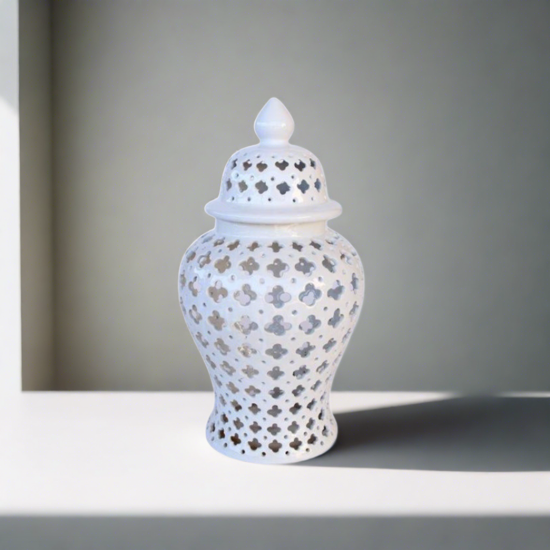 Timeless Elegance: Medium White Cut-Out Ginger Jar
Add a touch of sophistication to your home with this exquisite Medium White Cut-Out Ginger Jar. Its sleek 45x23cm design features intricate cut-out patterns that create a beautiful interplay of light and shadow. The crisp white finish gives it a clean and elegant look that complements a variety of decor styles.
Perfect Accent Piece
Ideal for living rooms, dining rooms, or entryways
Adds a touch of refinement to your shelves or mantel
unique boys 