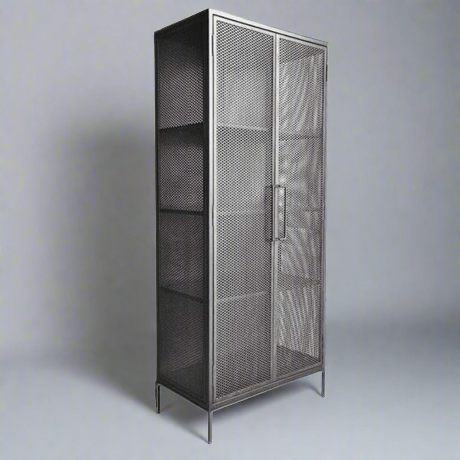 Metal Mash Wire Cabinet 800L X 400D X 2100H
Elevate your dining experience with our custom-made Metal Mash Wire Cabinet 800L X 400D X 2100H, expertly crafted in sleek matt black metal. Unique Boys.