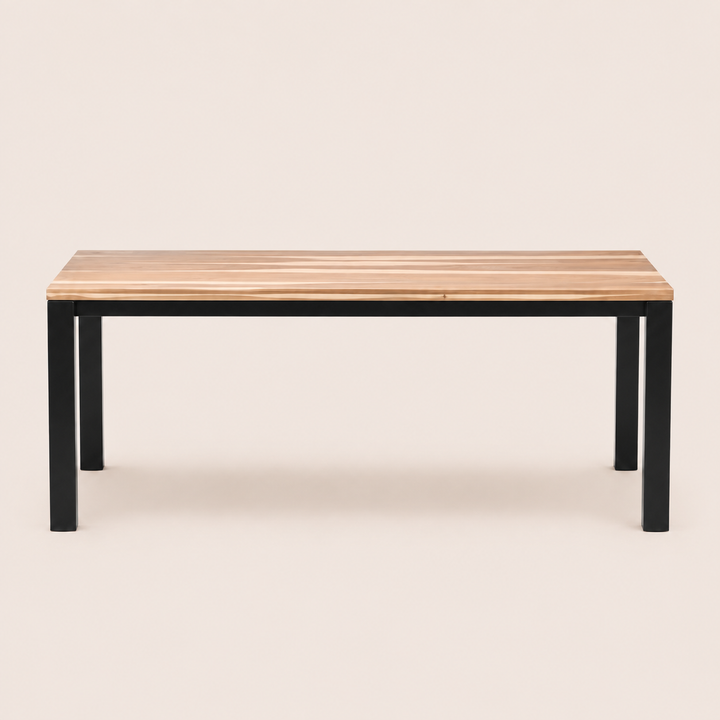 Handcrafted Kiaat dining table showing natural grain