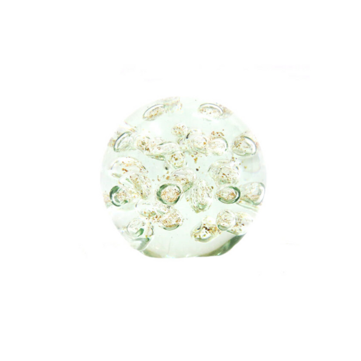 Moonball 10cm: A Celestial Glass Masterpiece
Elevate your space with the breathtaking Moonball 10cm, a stunning glass ball featuring delicate floating glass bubbles and luxurious gold dust. This exquisite piece of glass art adds a touch of glamour and sophistication to any room.
Unique and Versatile