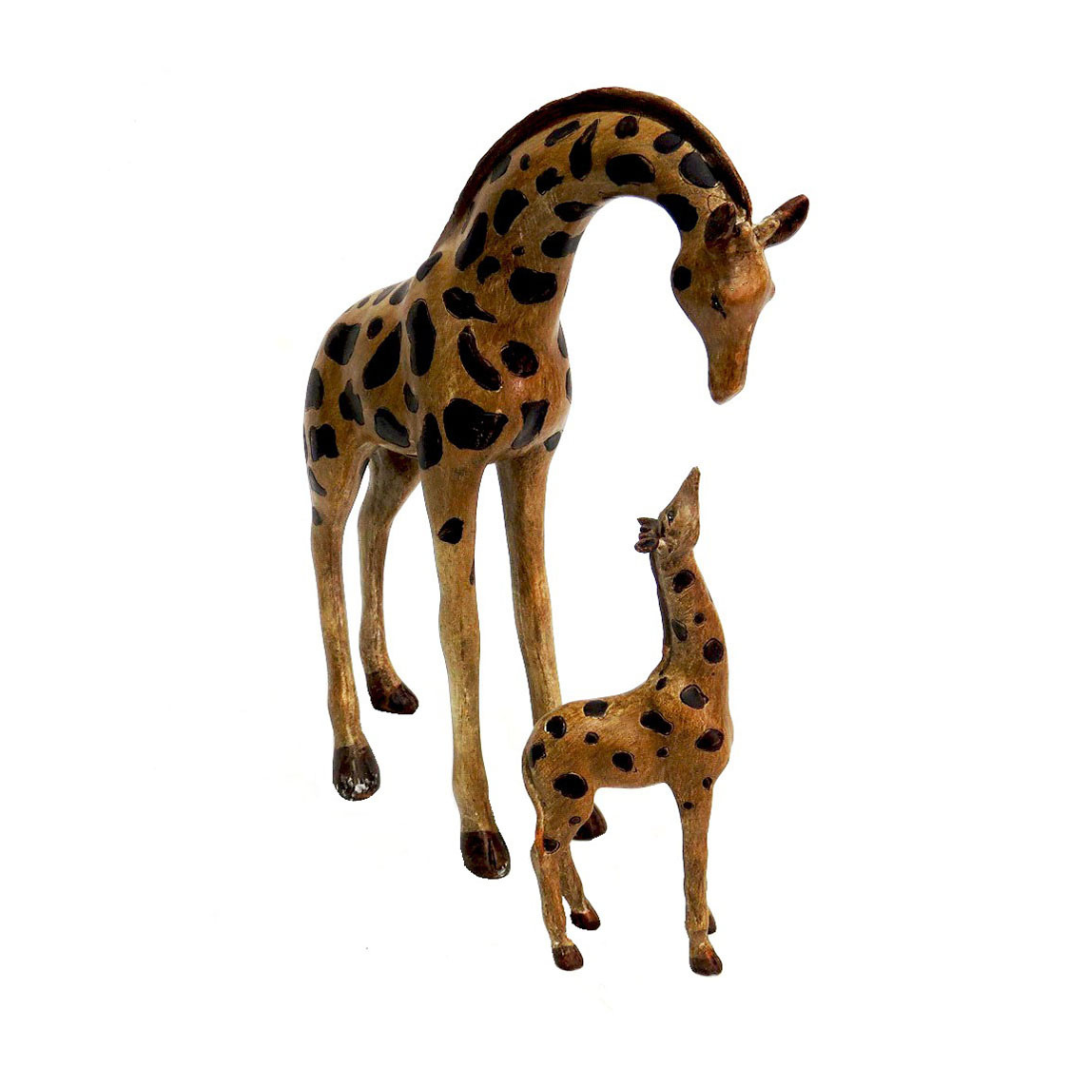 Motherhood: A Heartwarming Tribute to Maternal Love
Celebrate the beauty of motherhood with this exquisite figurine set, featuring a tender moment between a mother and baby giraffe. Handcrafted in Africa with love and care, this 30cm tall piece is a stunning tribute to the unconditional love and bond between a mother and child.
