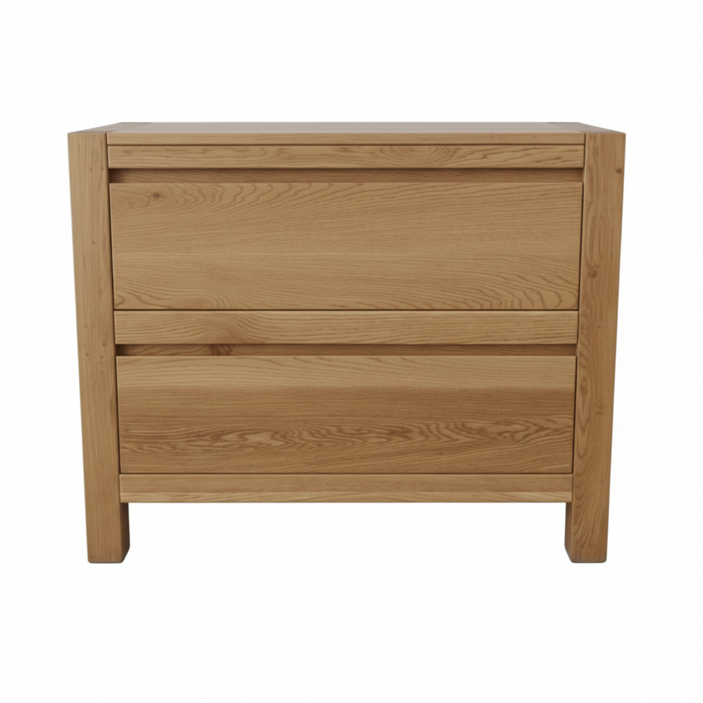 Nebraska Oak Pedestal.

Elevate Your Bedroom with Style and Functionality
Introducing our sleek Nebraska Oak Pedestal.2-Drawer Bedside Pedestal, expertly crafted with high-quality sealants and finishes. Perfect for any bedroom, its compact dimensions (800W x 500D x 700H) provide ample storage without compromising on style.