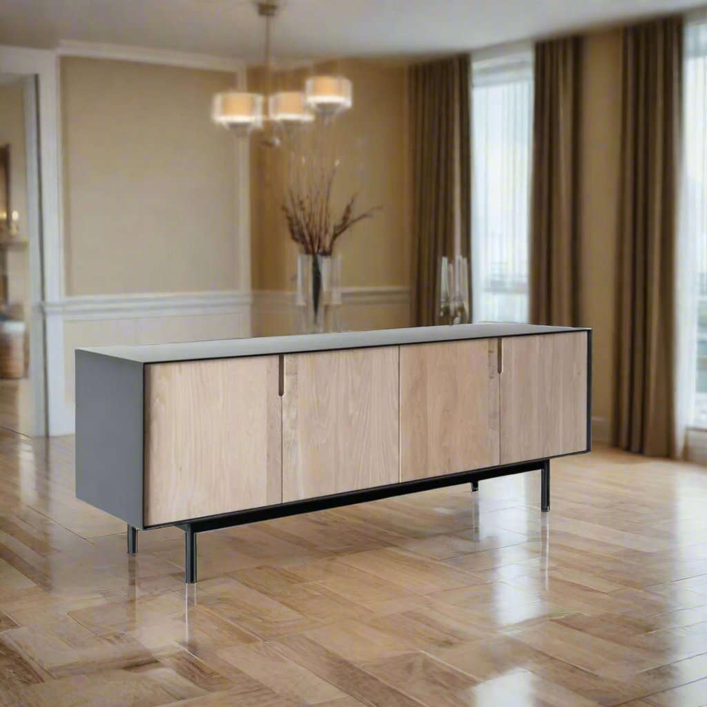 New Castle Oak server&nbsp;
Elevate your dining space with our stunning New Castle Oak server expertly crafted by Unique Boys.


Key Features:
Premium Wood: MDF Black board with solid Oak doors and metal legs construction ensures durability and timeless elegance
Finishing Touch: Rubio Monocoat Sealant
Generous Size: 2000mm L x 500mm D x 900mm H, perfect for entertaining and storage with 4 doors.