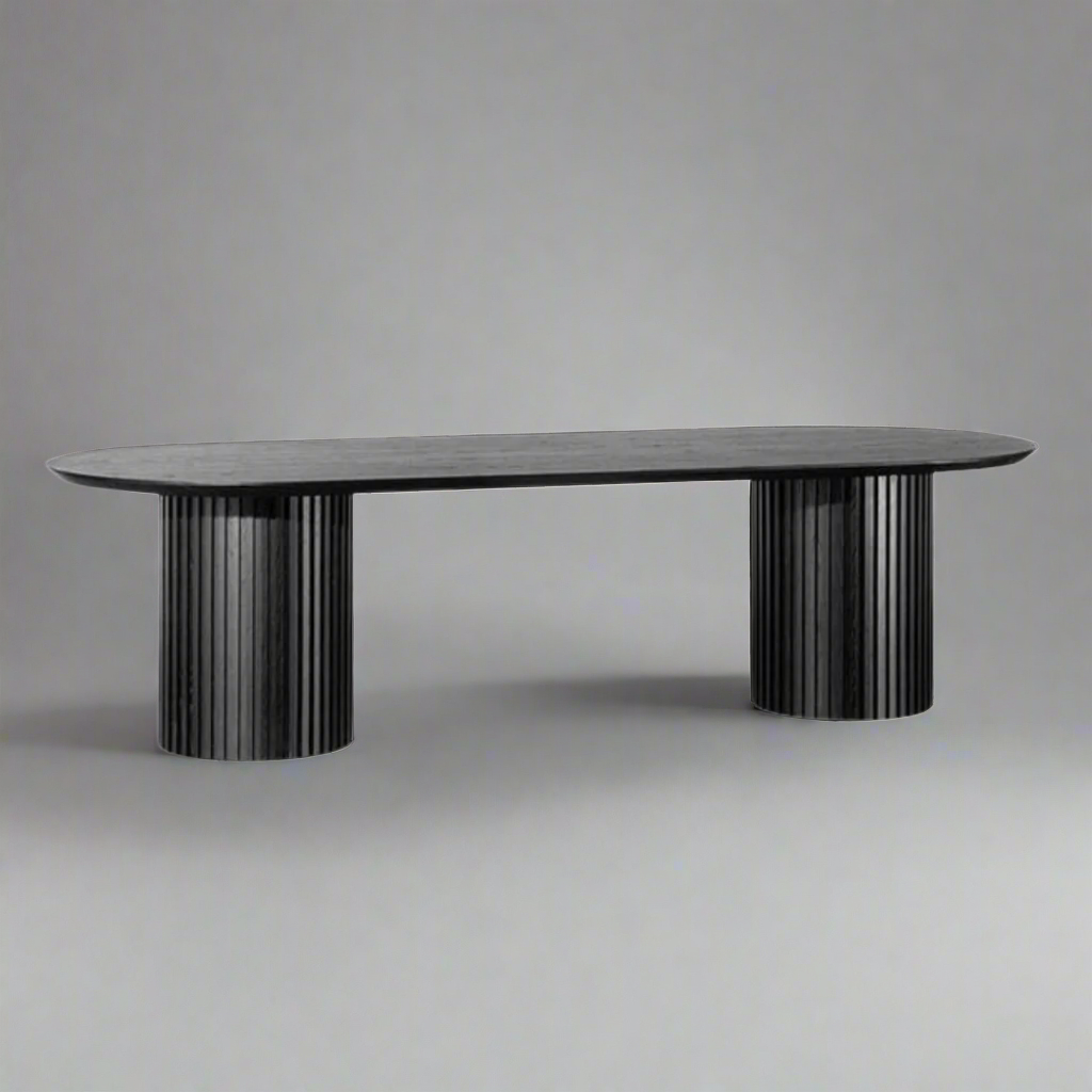 Noir Oval Table
Elevate your living or working space with our stunning Oak Noir Oval Table. Crafted from high-quality Solid Oak, this table combines elegance and sophistication with a touch of modern style. Perfect for dining rooms, home offices, or living areas, the Noir Oval Table is a versatile and stylish addition to any room.
Key Features
Solid Oak Construction: Durable and long-lasting, our Solid Oak material ensures that your table will withstand the test of time. www.uniqueboys.co.za