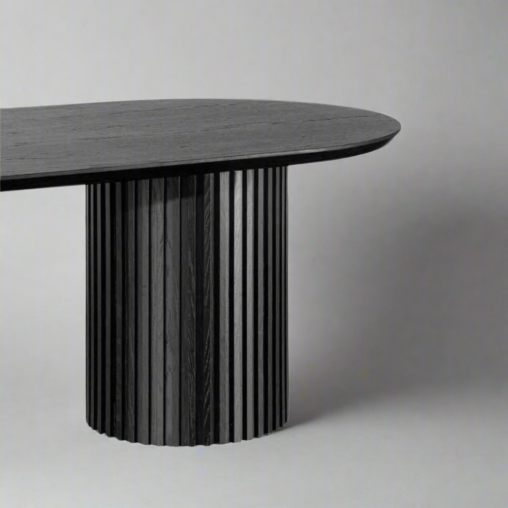 Noir Oval Table
Elevate your living or working space with our stunning Oak Noir Oval Table. Crafted from high-quality Solid Oak, this table combines elegance and sophistication with a touch of modern style. Perfect for dining rooms, home offices, or living areas, the Noir Oval Table is a versatile and stylish addition to any room.
Key Features
Solid Oak Construction: Durable and long-lasting, our Solid Oak material ensures that your table will withstand the test of time. www.uniqueboys.co.za