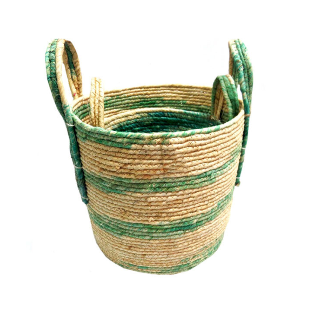 Product Details: Peridot Set Of 2 Baskets
Description
Add a touch of natural elegance to your home with the Peridot Set Of 2 Baskets. Expertly crafted from natural materials, these baskets offer both functionality and style. Perfect for organizing your space, they feature beautiful aqua stripes and woven handles.