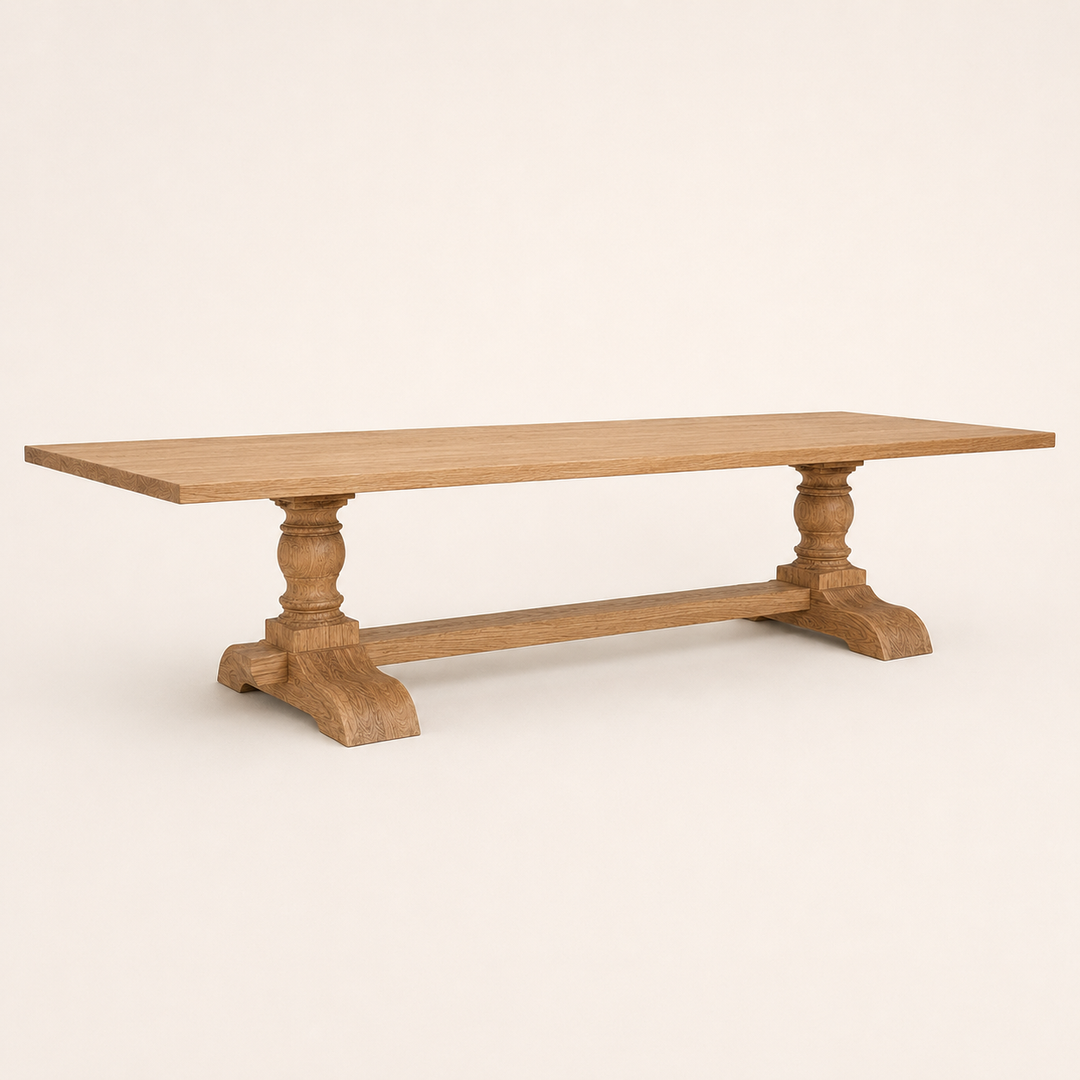 Oak Classic centre turned-leg dining table handcrafted in South Africa