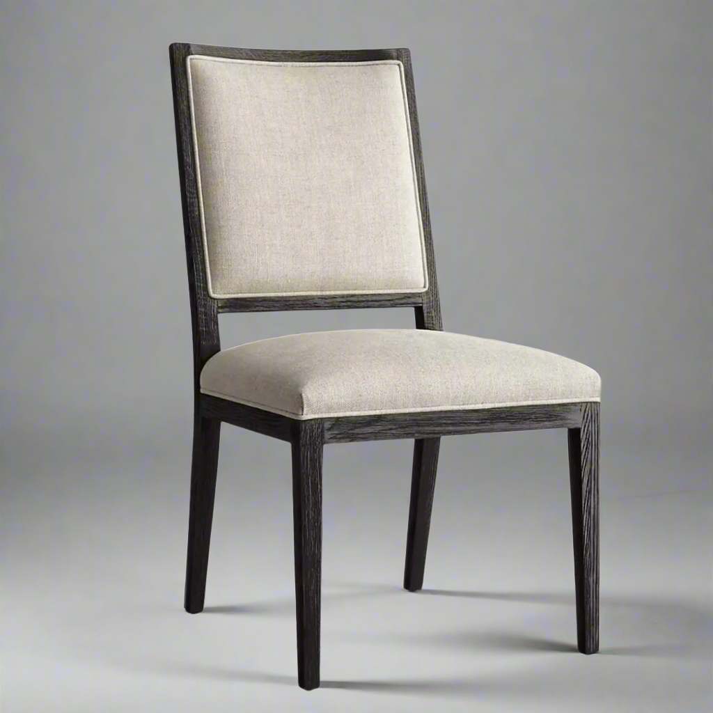 Oakley Chair in Oak with Mercis Fabric
Elegance Redefined
Elevate your dining space with our stunning Oakley Chair, expertly crafted from high-quality Solid Oak and upholstered with luxurious Mercis Alba fabric. This statement piece seamlessly blends style and functionality, perfect for creating lasting memories with family and friends.