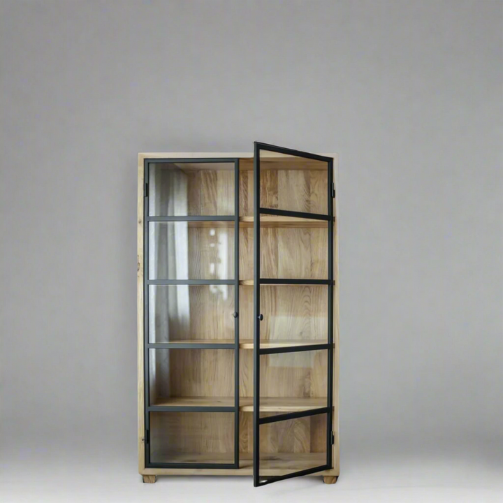 Oddessa Wood & Metal Doors Cabinet