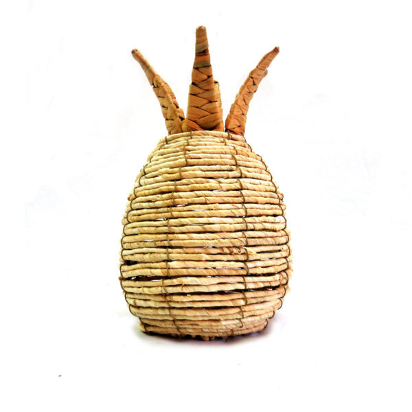 Bring a touch of the exotic into your home with Pineapple Panama, a stunning handwoven decorative piece. Expertly crafted onto a sturdy metal frame, this beautiful pineapple sculpture stands 28cm high with a circumference of 55cm.