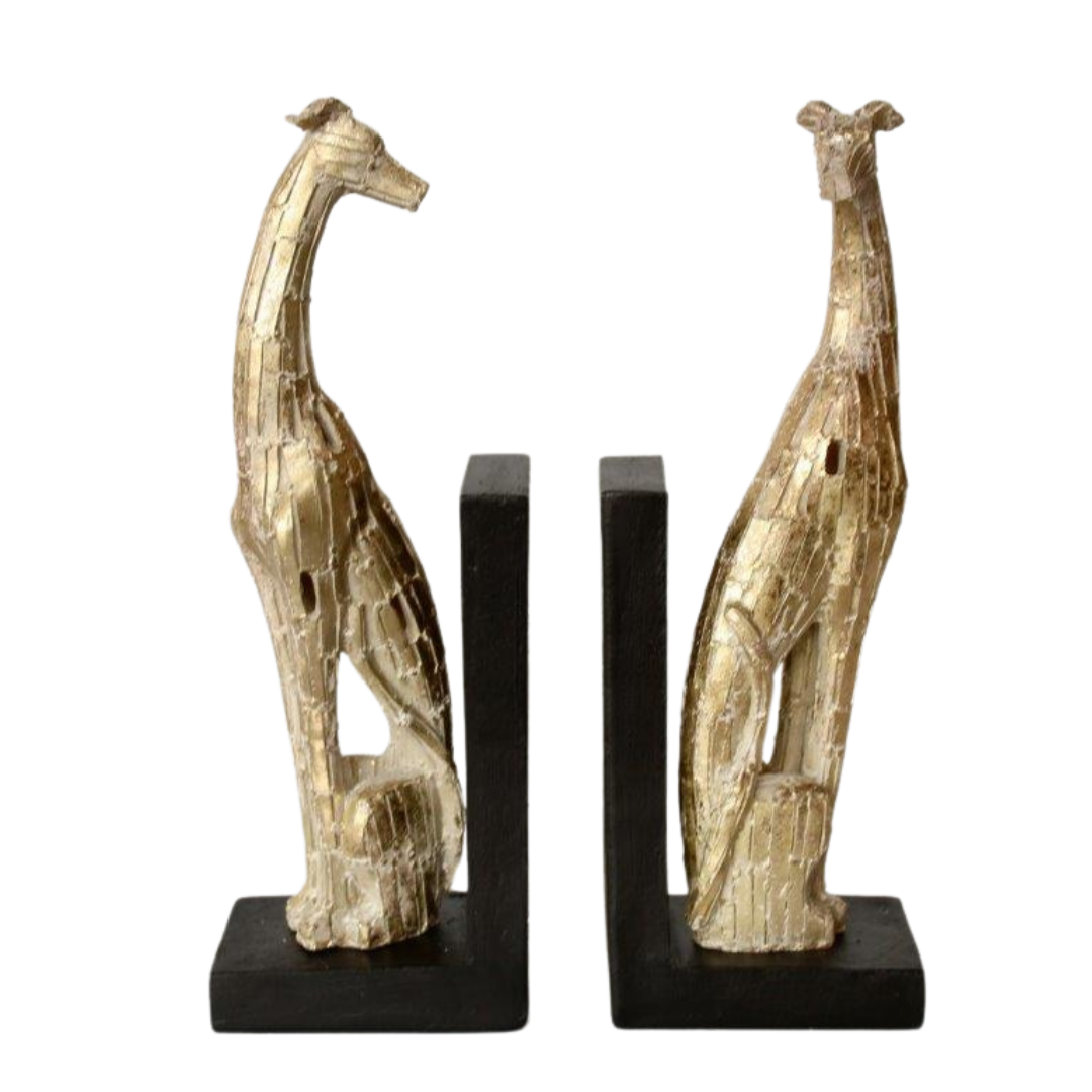 Pair of Dog Bookends - Champagne Colour
Elevate your bookshelf with our stylish Pair of Dog Bookends in Champagne Colour. Measuring 30 x21.5cm, these bookends are designed to securely hold your books in place while adding a sophisticated touch to your home decor. Unique Boys.