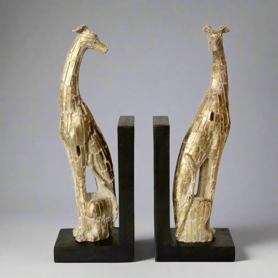 Pair of Dog Bookends - Champagne Colour
Elevate your bookshelf with our stylish Pair of Dog Bookends in Champagne Colour. Measuring 30 x21.5cm, these bookends are designed to securely hold your books in place while adding a sophisticated touch to your home decor. Unique Boys.