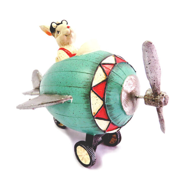 Maverick Rabbit
Product Description
Get ready for takeoff with the Maverick Rabbit! This charming, handcrafted figurine measures 24cm x 16.5cm x 17cm and features intricate details, including moving wheels and goggles. Its sturdy design makes it a delightful addition to any collection