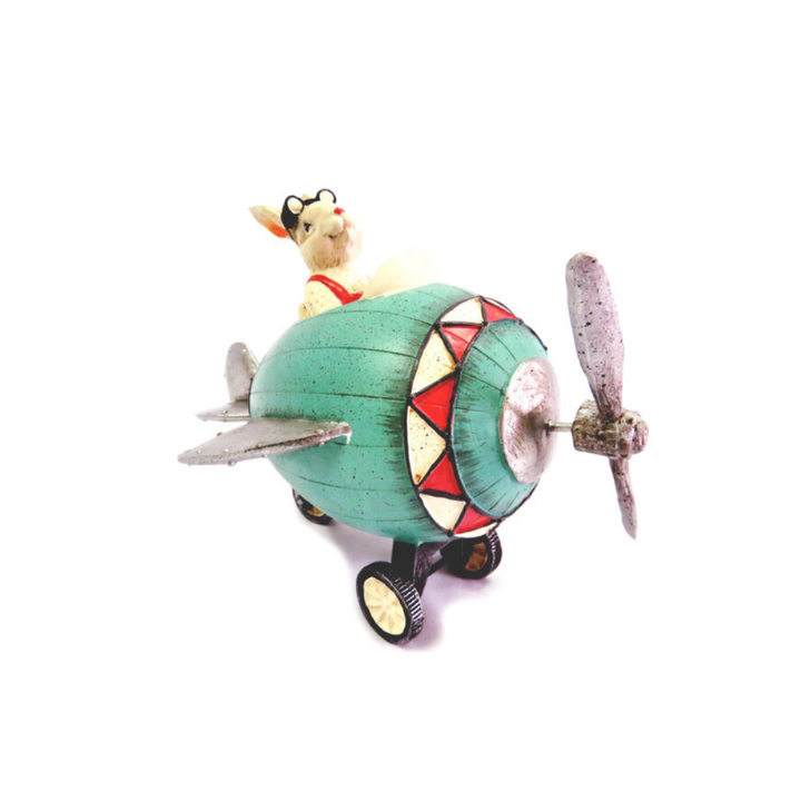  Maverick Rabbit
Product Description
Get ready for takeoff with the Maverick Rabbit! This charming, handcrafted figurine measures 24cm x 16.5cm x 17cm and features intricate details, including moving wheels and goggles. Its sturdy design makes it a delightful addition to any collection.