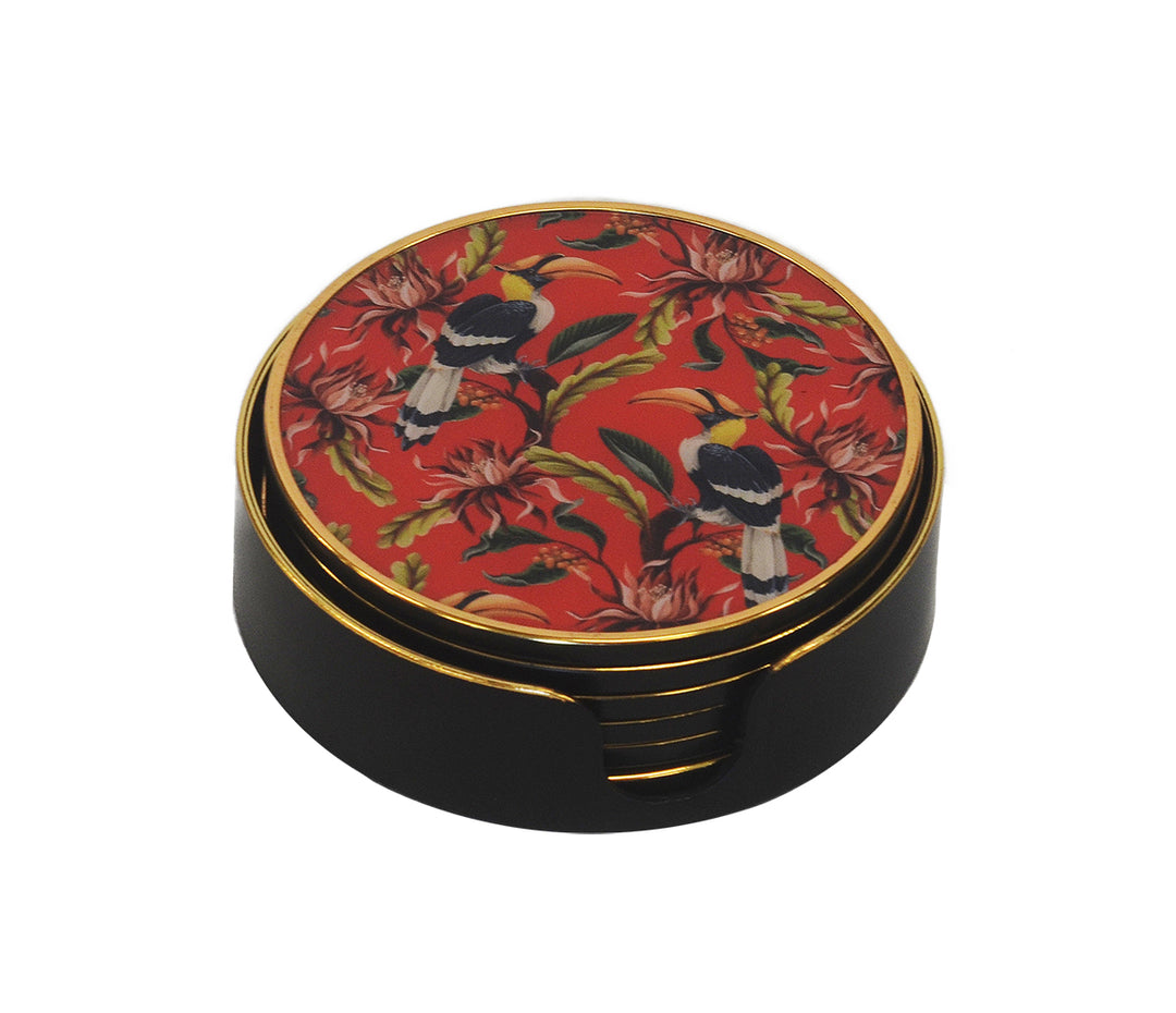 Coaster Round Red Toucan Set of 6
Add a pop of colour and sophistication to your home decor with this set of six round coasters featuring an eye-catching red toucan design. Constructed with premium, long-lasting materials, these coasters offer exceptional protection and longevity for your surfaces. www.uniqueboys.co.za