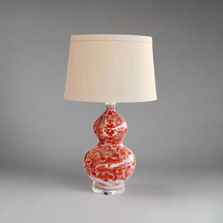 Unique Boys Interiors
Red Chinese Bulb Shaped Lamp with Gold Shade
Add a touch of elegance and sophistication to your home with this stunning Red Chinese Bulb Shaped Lamp, paired with a luxurious gold shade. Standing at 77cm tall, this handcrafted lamp is the perfect statement piece for any lounge, bedroom, dining room, or reception area. Unique Boys.