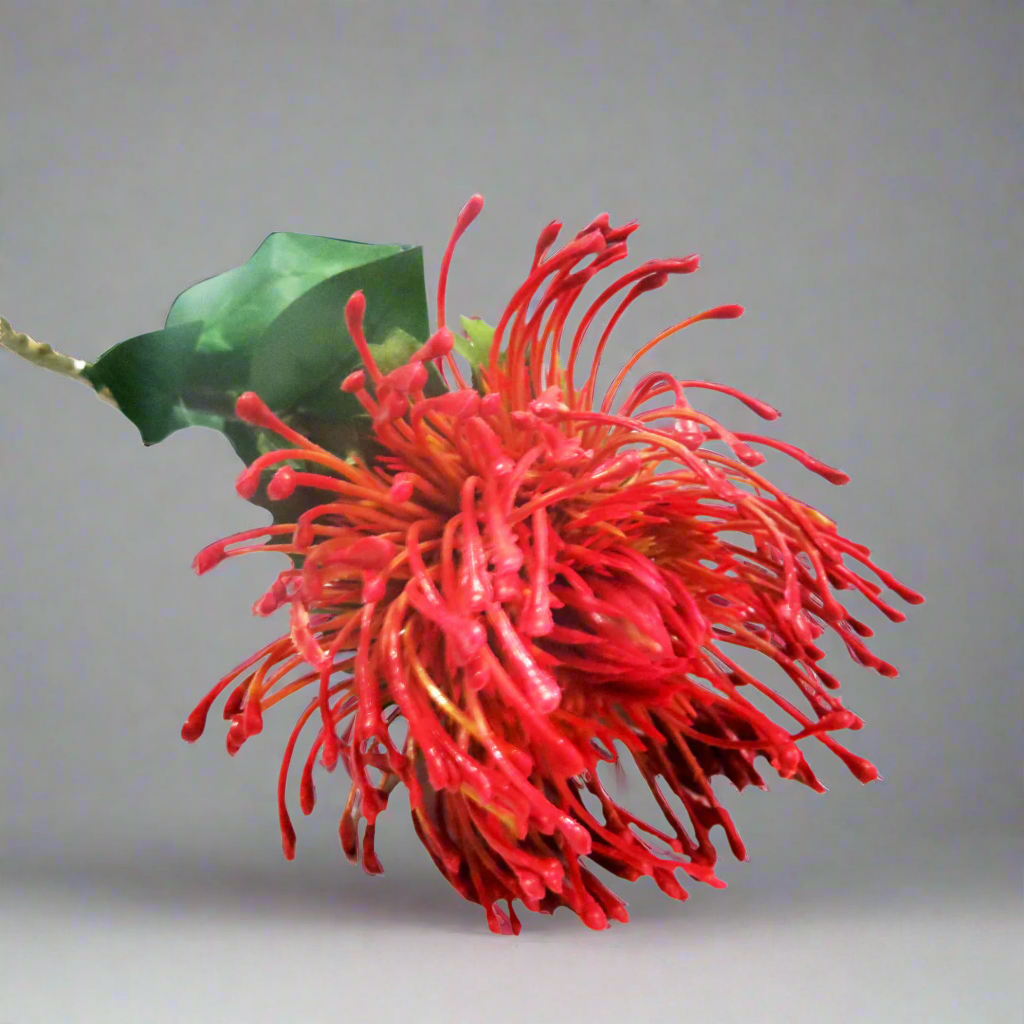 Red Pincushion Artificial Plant
This Red Pincushion is a spectacular new flower that will add a bold touch to any arrangement. With a diameter of 11cm, the pincushion protea boasts generous proportions, standing at 73cm tall. Its flame reddish shades create a beautifully shaded composition, perfect for adding a pop of color to your floral displays.