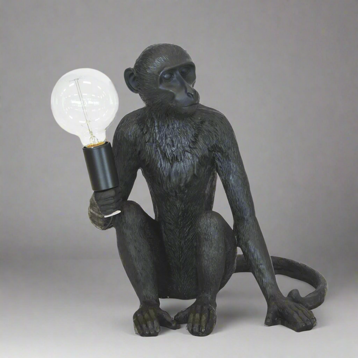Resin monkey lamp x.large black